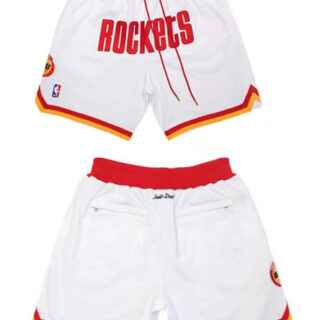 Men's Houston Rockets White Shorts (Run Small)