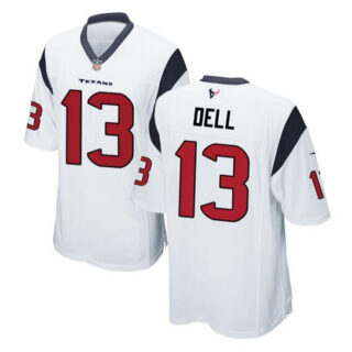 Men's Houston Texans #13 Tank Dell White Stitched Game Jersey