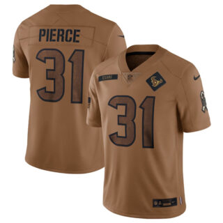 Men's Houston Texans #31 Dameon Pierce 2023 Brown Salute To Service Limited Stitched Jersey