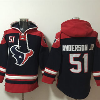 Men's Houston Texans #51 Will Anderson Jr Navy Ageless Must-Have Lace-Up Pullover Hoodie