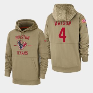 Men's Houston Texans Deshaun Watson 2019 Salute to Service Sideline Therma Hoodie - Tan