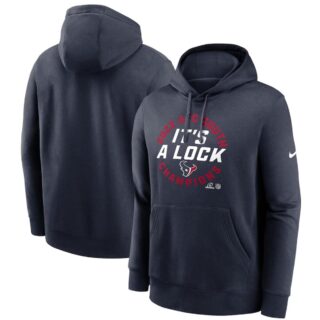 Men's Houston Texans Navy 2023 AFC South Division Champions Locker Room Trophy Collection Club Pullover Hoodie
