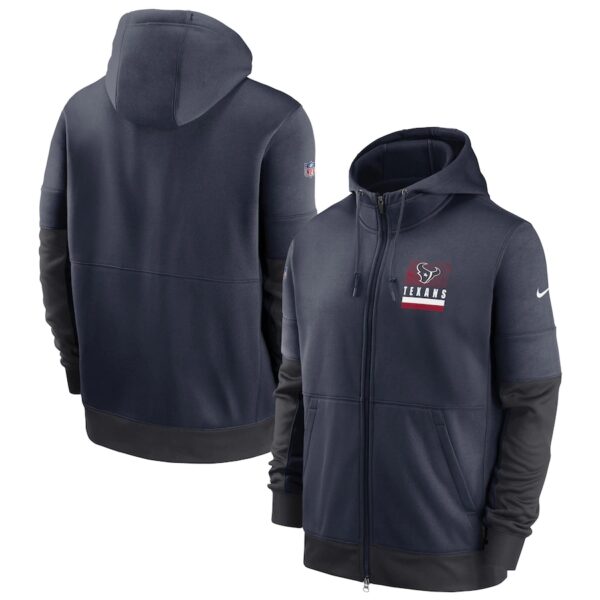 Men's Houston Texans New 2020 Nike Gray Black Fan Gear Mascot Performance Full Zip Hoodie