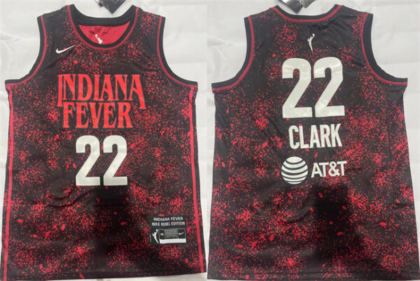 Men's Indiana Fever #22 Caitlin Clark Red Black Stitched Jersey