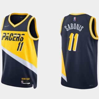 Men's Indiana Pacers #11 Caris Levert 2021 22 Navy City Edition 75th Anniversary Stitched Basketball Jersey