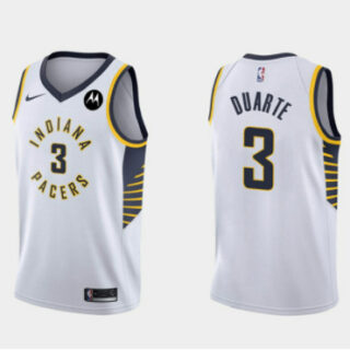 Men's Indiana Pacers #3 Chris Duarte White Association Edition Swingman Stitched Jersey