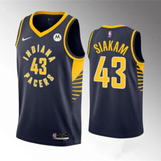 Men's Indiana Pacers #43 Pascal Siakam Navy Icon Edition Stitched Jersey