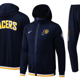 Men's Indiana Pacers 75th Anniversary Navy Performance Showtime Full-Zip Hoodie Jacket And Pants Suit