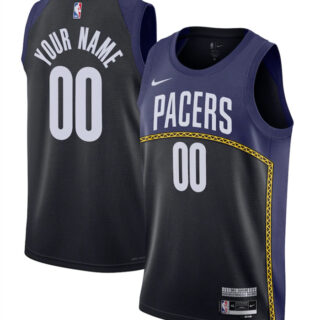 Men's Indiana Pacers Active Player Custom Navy Black 2022 2023 City Edition Stitched NBA Jersey