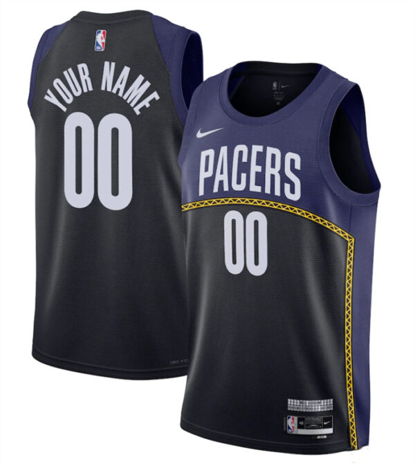 Men's Indiana Pacers Active Player Custom Navy Black 2022 2023 City Edition Stitched NBA Jersey