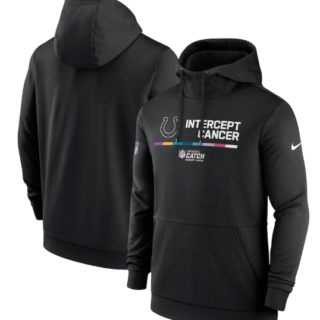 Men's Indianapolis Colts 2022 Black Crucial Catch Therma Performance Pullover Hoodie