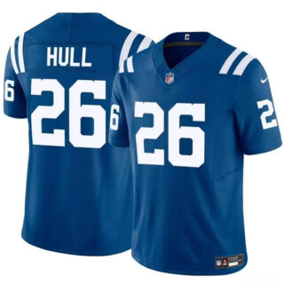 Men's Indianapolis Colts #26 Evan Hull Blue 2024 F.U.S.E. Vapor Limited Stitched Football Jersey