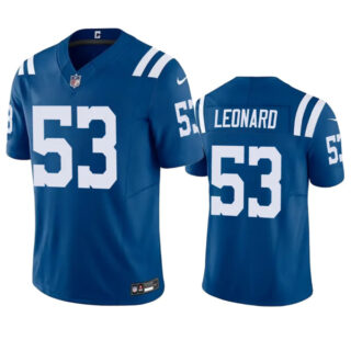 Men's Indianapolis Colts #53 Shaquille Leonard Blue 2023 F.U.S.E Vapor Untouchable Stitched Football Jersey