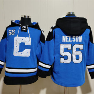 Men's Indianapolis Colts #56 Quenton Nelson Blue Ageless Must-Have Lace-Up Pullover Hoodie