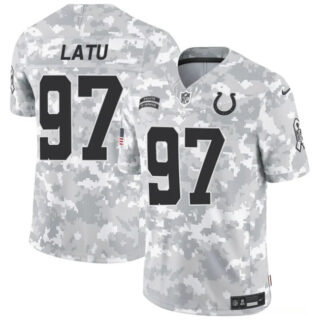 Men's Indianapolis Colts #97 Laiatu Latu 2024 F.U.S.E Arctic Camo Salute To Service Limited Stitched Football Jersey