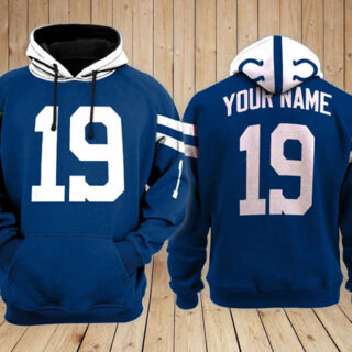 Men's Indianapolis Colts ACTIVE PLAYER Custom Blue Performance Pullover Hoodie