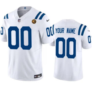Men's Indianapolis Colts Active Player Custom White 2023 F.U.S.E. With John Madden Patch Vapor Limited Stitched Football Jersey