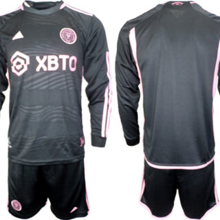 Men's Inter Miami CF Blank 2023 24 Black Away Soccer Jersey Suit