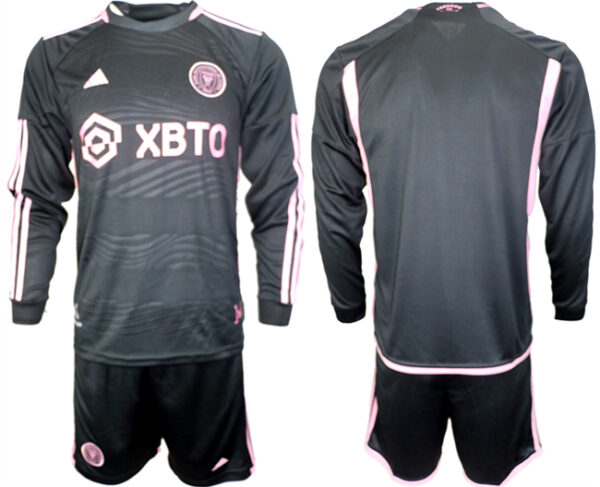 Men's Inter Miami CF Blank 2023 24 Black Away Soccer Jersey Suit