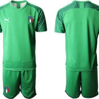 Men's Italy Blank Green Goalkeeper Soccer Jersey Suit