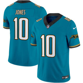 Men's Jacksonville Jaguars #10 Mac Jones Teal 2024 F.U.S.E. Prowler Throwback Vapor Limited Stitched Football Jersey