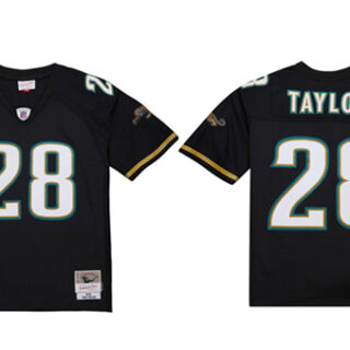Men's Jacksonville Jaguars #28 Fred Taylor Balck 2002 Alternate Stitched Football Jersey
