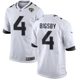 Men's Jacksonville Jaguars #4 Tank Bigsby White Stitched Game Jersey