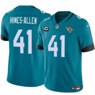 Men's Jacksonville Jaguars #41 Josh Hines-Allen Teal With 4-Star C Patch Vapor Untouchable Limited Stitched Jersey