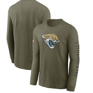 Men's Jacksonville Jaguars Olive 2022 Salute To Service Long Sleeve T-Shirt