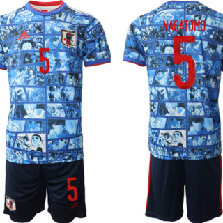 Men's Japan #5 Nagatomo Blue Home Soccer Jersey Suit