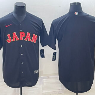 Men's Japan Baseball Blank 2023 Black World Baseball Classic Stitched Jersey