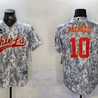 Men's Kansas City Chiefs #10 Isiah Pacheco 2024 Arctic Camo Salute To Service Stitched Baseball Jersey
