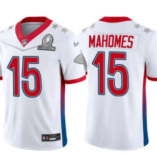 Men's Kansas City Chiefs #15 Patrick Mahomes 2022 White Pro Bowl Stitched Jersey