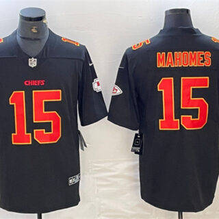 Men's Kansas City Chiefs #15 Patrick Mahomes Black Vapor Untouchable Limited Stitched Football Jersey