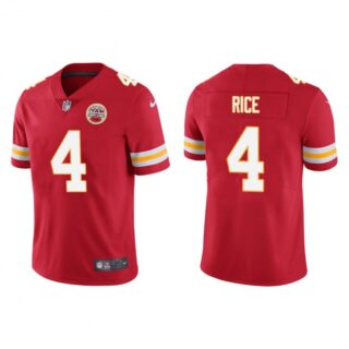 Men's Kansas City Chiefs #4 Rashee Rice Red 2023 NFL Draft Vapor Limited Jersey
