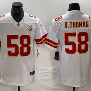 Men's Kansas City Chiefs #58 Derrick Thomas White Vapor Untouchable Limited Stitched Football Jersey