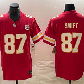 Men's Kansas City Chiefs #87 Taylor Swift Red F.U.S.E. Vapor Untouchable Limited Stitched Football Jersey