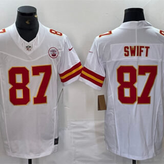 Men's Kansas City Chiefs #87 Taylor Swift White F.U.S.E. Vapor Untouchable Limited Stitched Football Jersey