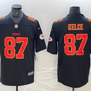 Men's Kansas City Chiefs #87 Travis Kelce Black Vapor Untouchable Limited Stitched Football Jersey