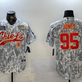 Men's Kansas City Chiefs #95 Chris Jones 2024 Arctic Camo Salute To Service Stitched Baseball Jerseys