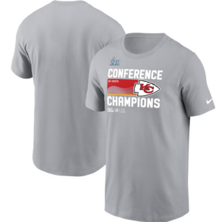 Men's Kansas City Chiefs Gray 2022 AFC Champions Locker Room Trophy Collection T-Shirt