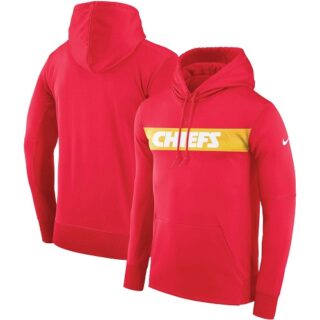 Men's Kansas City Chiefs Nike Red Sideline Team Performance Pullover Hoodie