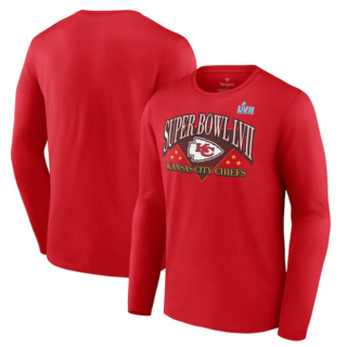 Men's Kansas City Chiefs Red Super Bowl LVII Triangle Strategy Long Sleeve T-Shirt
