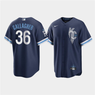 Men's Kansas City Royals #36 Cam Gallagher 2022 Navy City Connect Cool Base Stitched Jersey