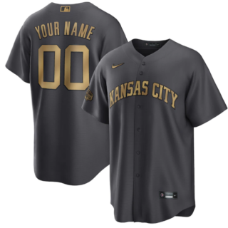 Men's Kansas City Royals Active Player Custom 2022 All-Star Charcoal Cool Base Stitched Baseball Jersey