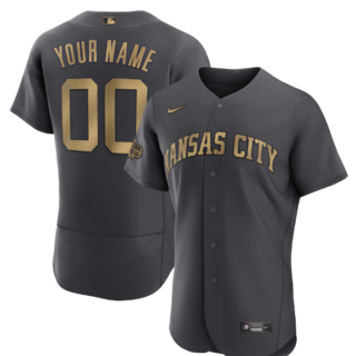 Men's Kansas City Royals Active Player Custom 2022 All-Star Charcoal Flex Base Stitched MLB Jersey