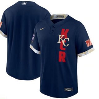 Men's Kansas City Royals Blank 2021 Navy All-Star Cool Base Stitched MLB Jersey