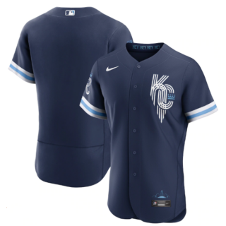 Men's Kansas City Royals Blank 2022 Navy City Connect Flex Base Stitched MLB Jersey