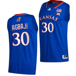 Men's Kansas Jayhawks #30 Ochai Agbaji Royal Basketball Stitched Jersey