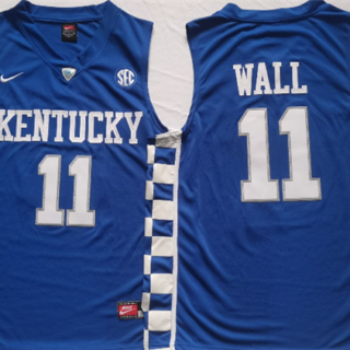 Men's Kentucky Wildcats #11 John Wall Blue Stitched Jersey